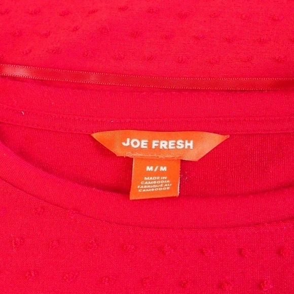 Joe Fresh red textured long sleeve t-shirt size M - Picture 5 of 5